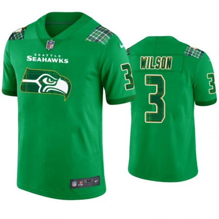 Tröjor Seattle Seahawks Russell Wilson 3 Kelly gröna St. Patricks Day - Män Tröjor Seattle Seahawks Russell Wilson 3 Kelly gröna St. Patricks Day - Män